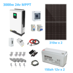 Kit solar 3000w gel mppt base 150